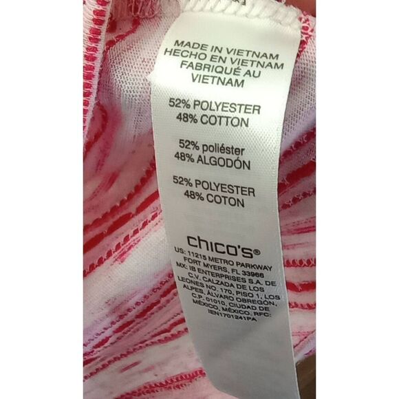 CHICO's pink & white , angel wing jersey knit shirt Chico's size 3 , XL - Picture 4 of 4